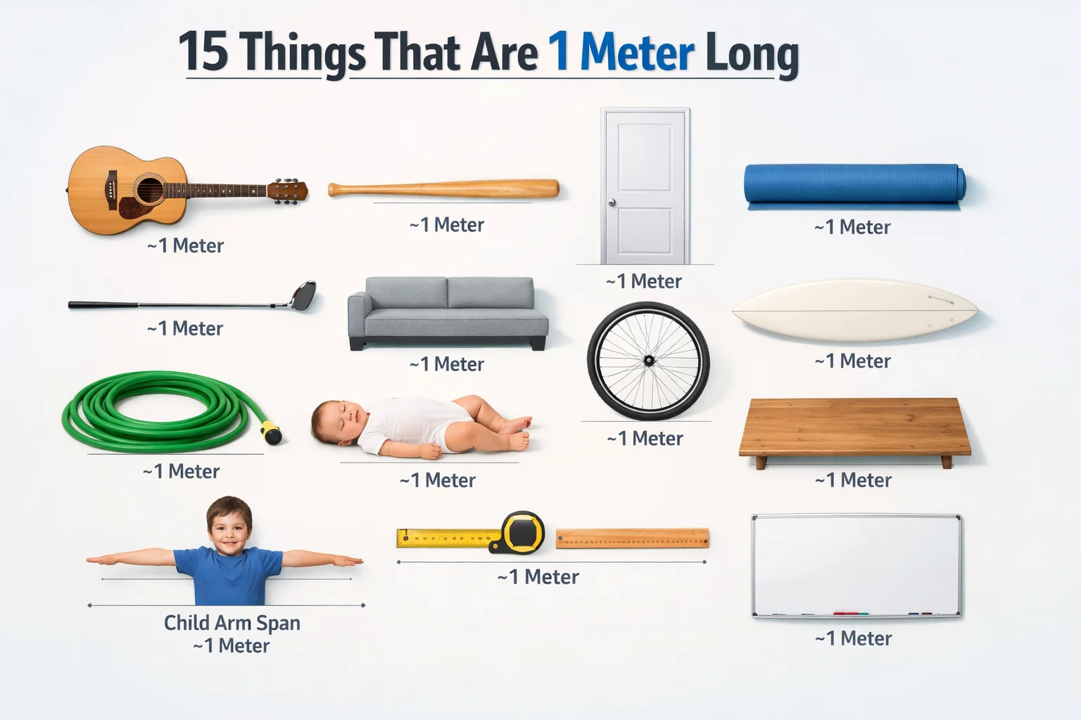 15 Common Things That Are 1 Meter Long (Real-Life Size Examples)