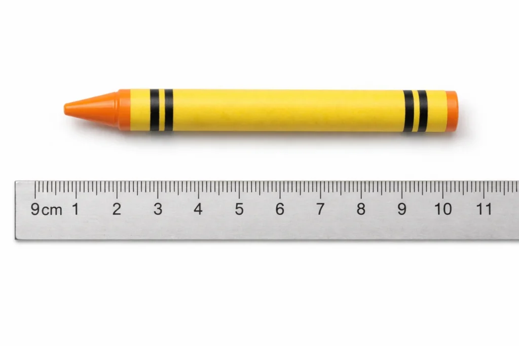 Crayola crayon length 10 centimeters school supply measurement