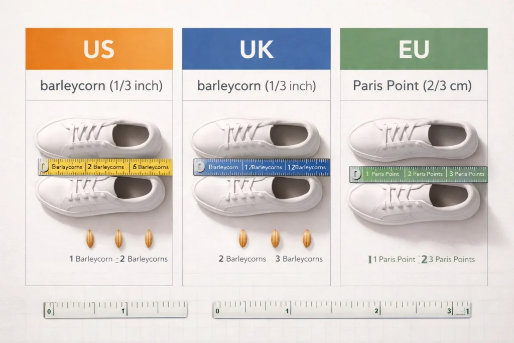 UK vs US vs European Sizing: Where Barleycorns End and Paris Points Begin