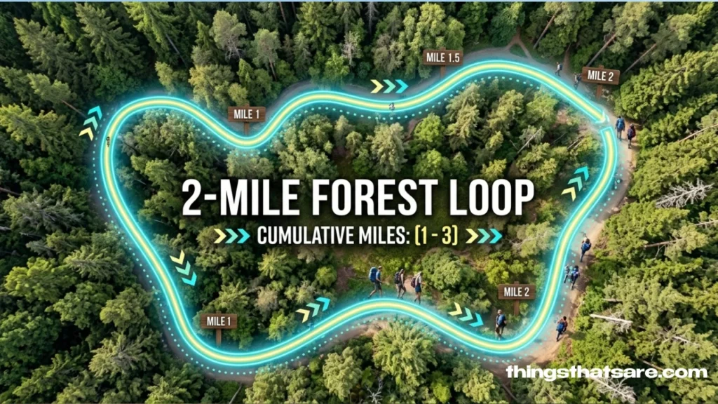 A forest hiking loop in a state park