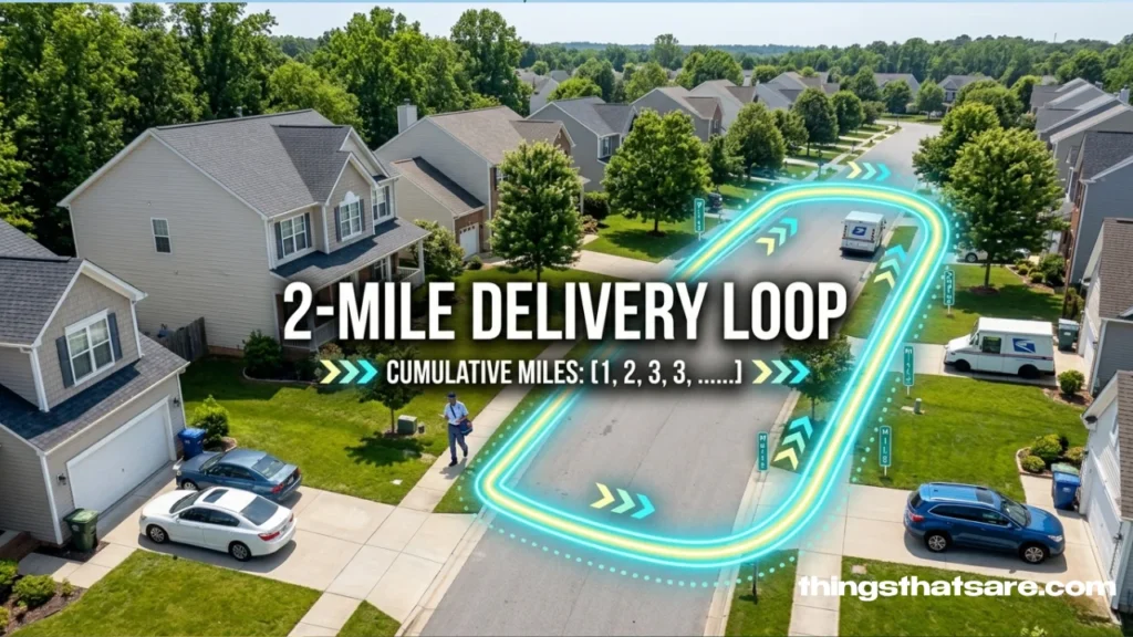 A typical neighborhood delivery route segment