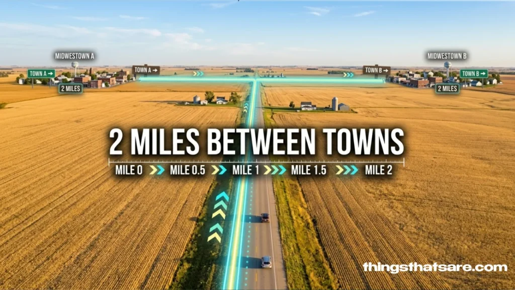 The distance between two small Midwestern towns