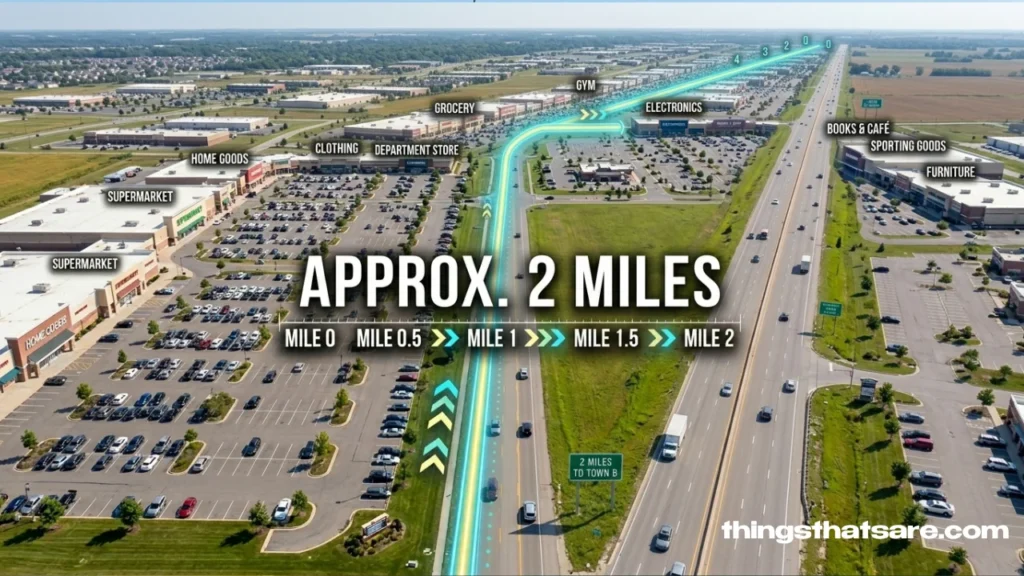 Walking the length of a typical American strip mall district