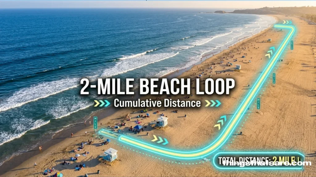 A 2-mile stretch of beach shoreline