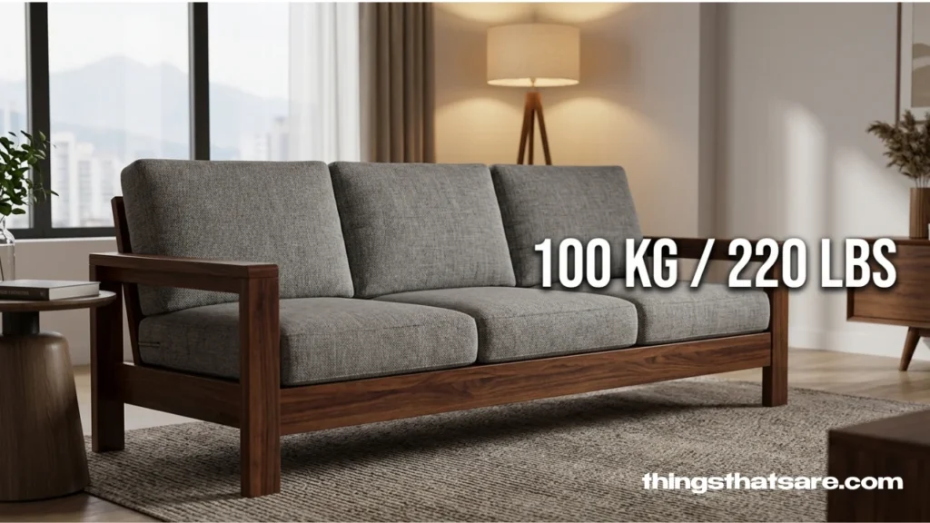 Three-Seater Hardwood Sofa