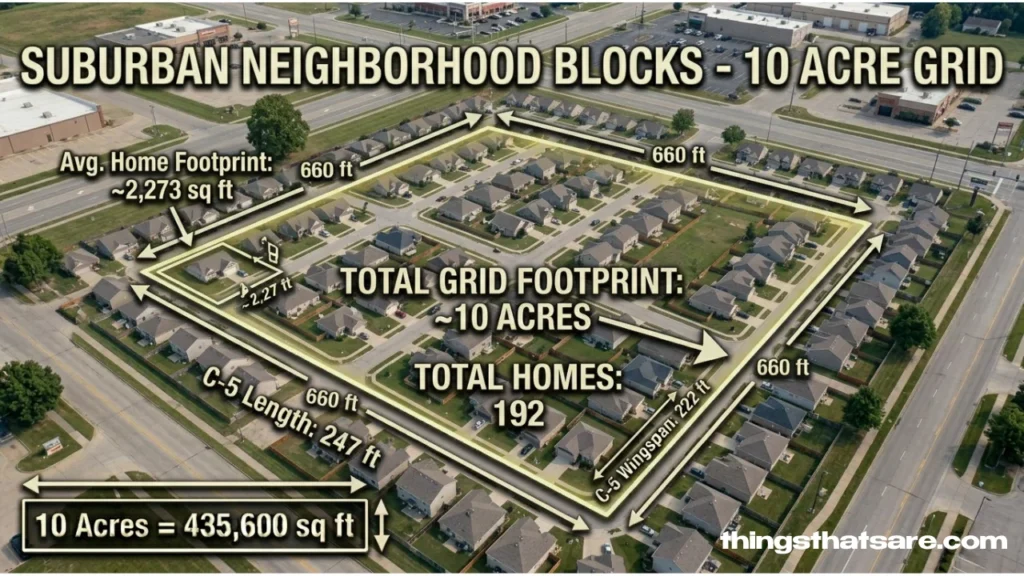 A Typical Small Suburban Neighborhood Block