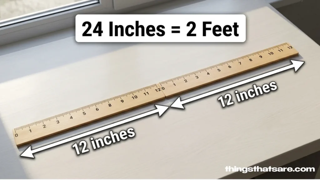 Two 12-Inch Rulers Placed End-to-End