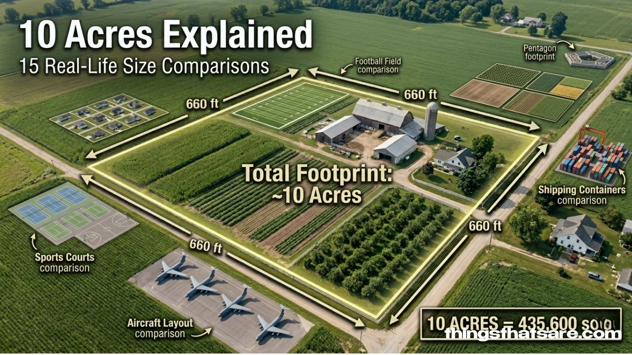 Things That Measure 10 Acres: 15 Real-Life Size Comparisons